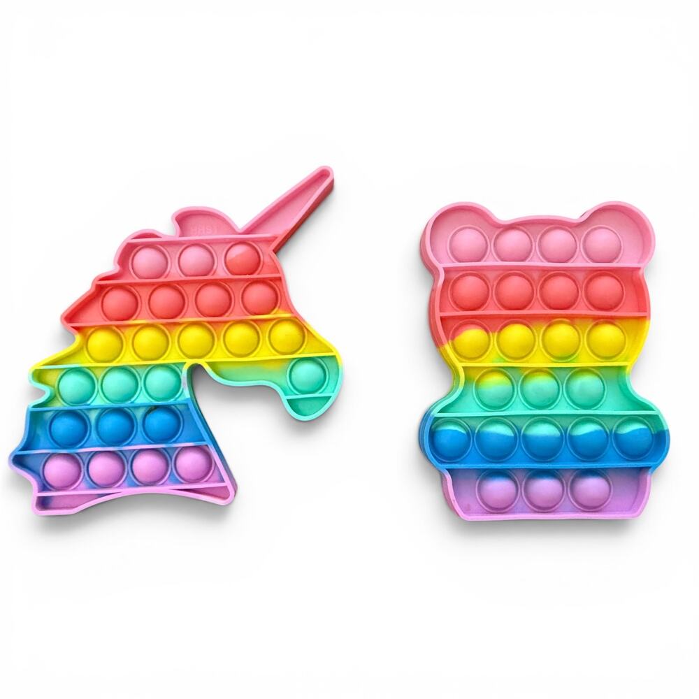 Push Pop Bubble Sensory Rainbow Bear Unicorn Toy